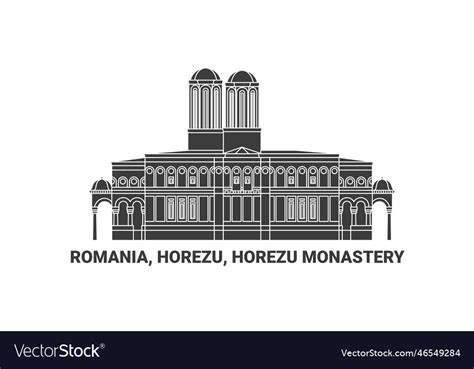 Romania horezu monastery travel landmark Vector Image