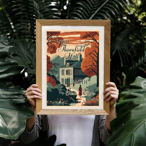 Visit Thornfield Hall Digital Colorful Wall Art Jane Eyre Poster ...