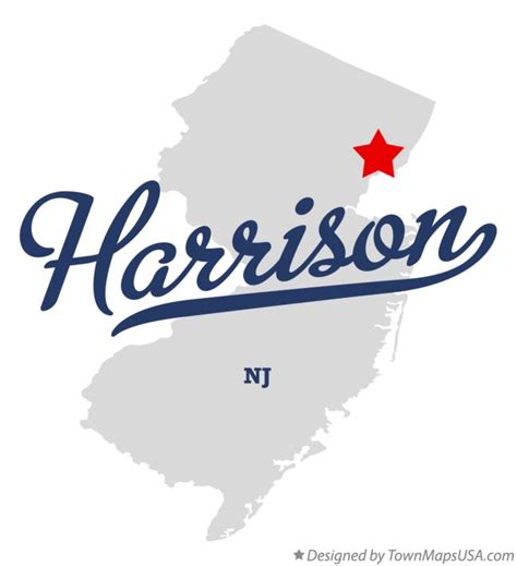 Map of Harrison, Hudson County, NJ, New Jersey