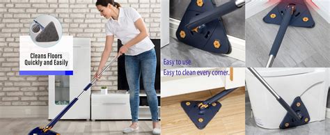 Tazlyn Degree Rotatable Triangle Cleaning Mop Triangle Mop Multi