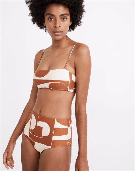 Madewell Second Wave Retro High Waisted Bikini Bottom In Shape Series