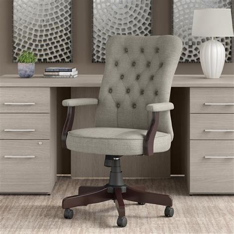 Arden Lane High Back Tufted Office Chair With Arms In Light Gray Fabric