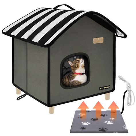 Rest-Eazzzy Cat House, Outdoor Cat Bed, Weatherproof Cat Shelter for ...