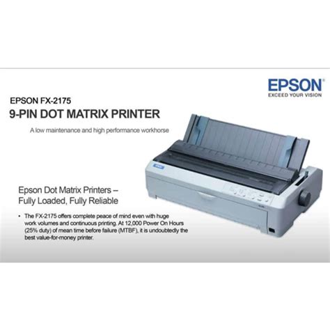 Epson Fx 2175 Dot Matrix Printer Price In Bd