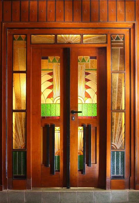 Art Deco Stained Glass Door