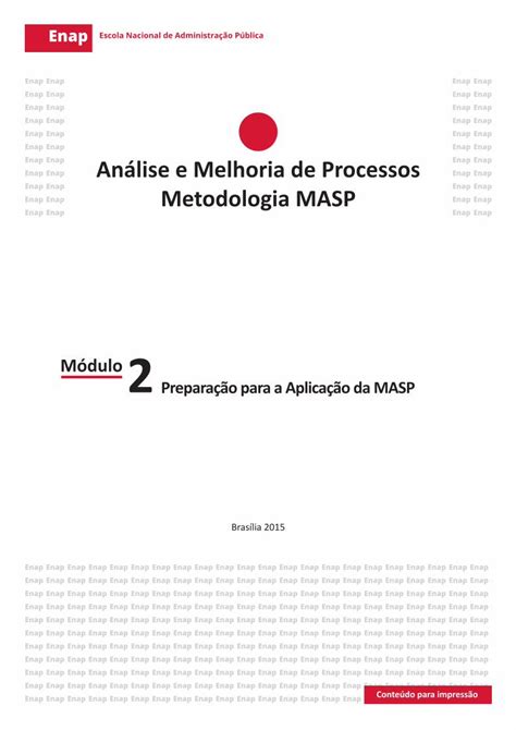 PDF Análise e Melhoria de Processos Metodologia MASPrepositorio enap