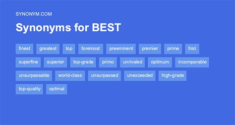 Another Word For Best Synonyms And Antonyms