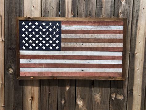 Rustic American Flag 2 Weathered Wall Art Man by DJGWoodArtistry