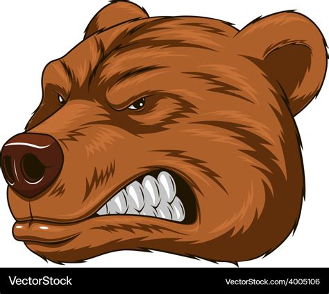 Angry Bear Head Mascot Royalty Free Vector Image