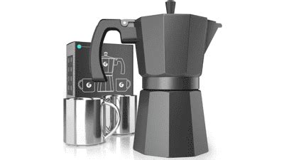 Coffee Gator Moka Pot 6 Cup Stovetop Espresso Maker With 2 Stainless