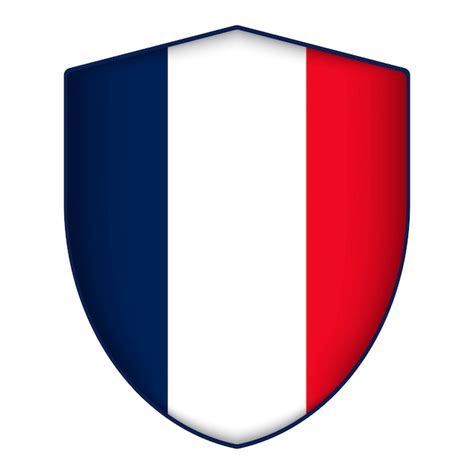 Premium Vector France Flag In Shield Shape Vector Illustration