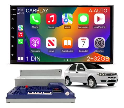 Multimidia Din Android Carplay Gps Waze Youtube Palio Fire