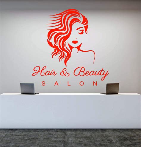 Vinyl Wall Decal Hair Beauty Salon Girl Signboard Makeup Stickers Unique T 1436ig Hair