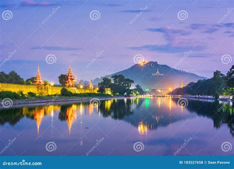 Mandalay, Myanmar at Mandalay Hill Stock Photo - Image of kyaw, castle ...