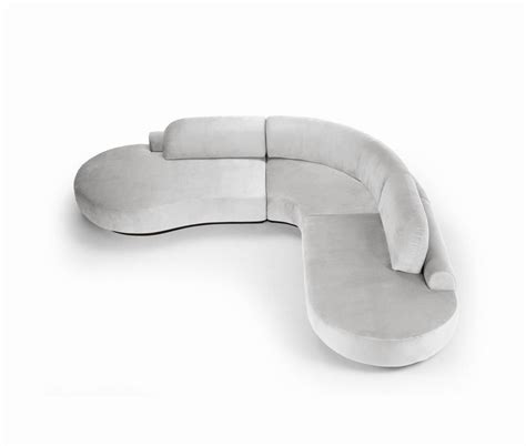 Naked Curved Sectional Sofa Piece With Beech Ash And Aluminium