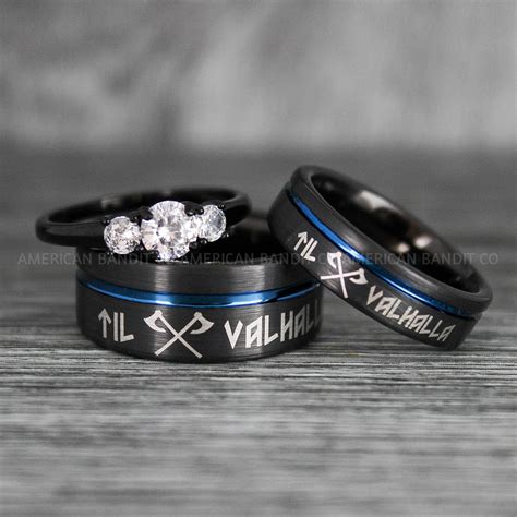 Til Valhalla Rings Viking Rings Runes Rings Vegvísir Ring Nordic