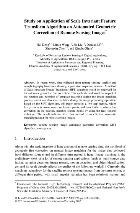 Pdf Study On Application Of Scale Invariant Feature Transform