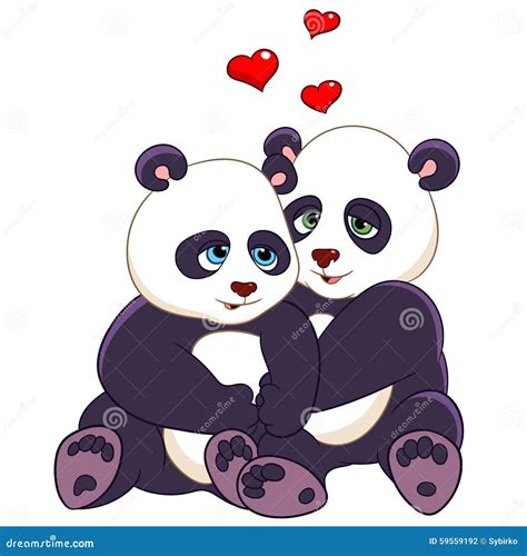 Passionate Pandas Stock Vector Illustration Of Caricature 59559192