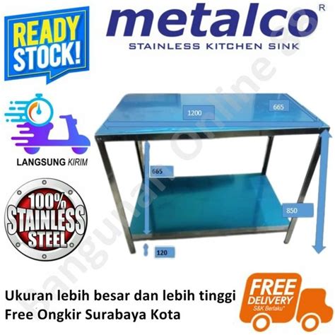 Jual Meja Kompor Meja Serba Guna Meja Dapur Rak Stainless Metalco MMT 2