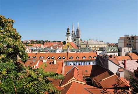 Large Panoramic View on Old Town of Zagreb Stock Photo - Image of ...