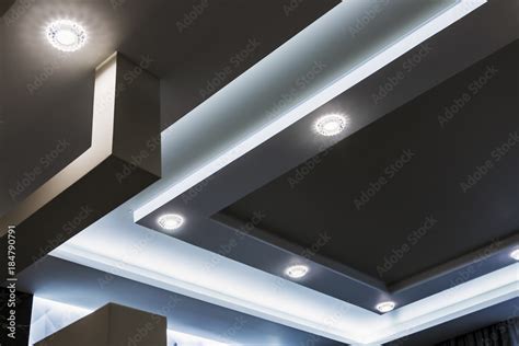 Suspended Ceiling And Drywall Construction In The Decoration Of The