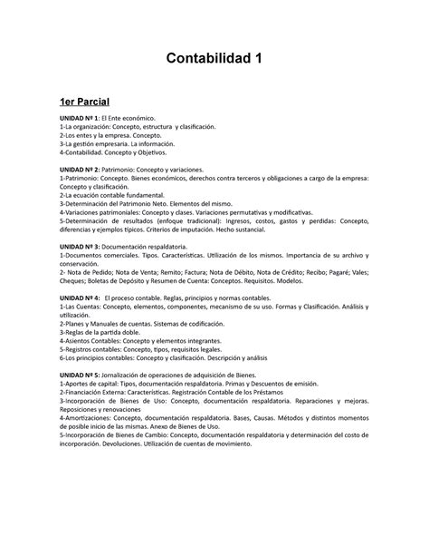 Contabilidad 1 1ER Parcial Contabilidad 1 1er Parcial UNIDAD Nº 1