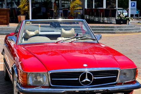 Classic Convertible Car - Red Mercedes Benz 560SL Editorial Image ...