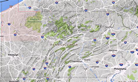 Pennsylvania Topographic Map (Pittsburgh, Altoona, State College ...