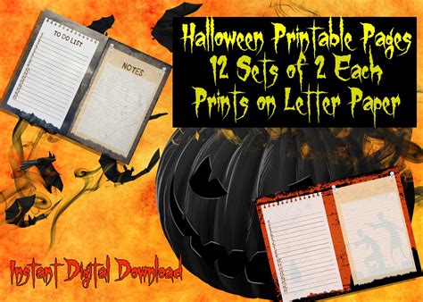 Halloween Notes Printable Kit: Spooky Theme for Lists and Notes ...