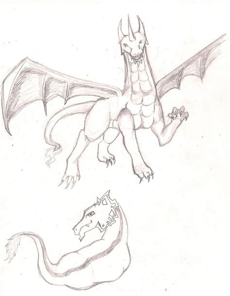 Two Dragons Sketch By Samuraxiv On Deviantart