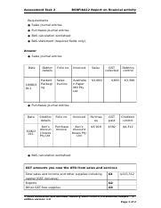 Assessment Task 2 Docx Assessment Task 2 BSBFIA412 Report On