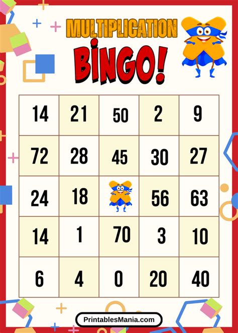 Multiplication Bingo Free Printable Printables Mania