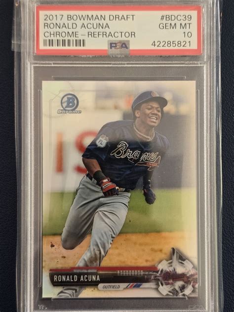 Psa Ronald Acuna Jr Bowman Chrome Draft Refractor Rookie Rc