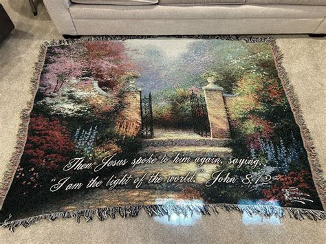 Thomas Kinkade Blanket Tapestry Throw Verse John 812 I Am Light Of The