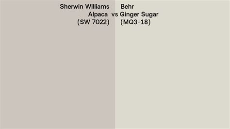 Sherwin Williams Alpaca SW 7022 Vs Behr Ginger Sugar MQ3 18 Side By