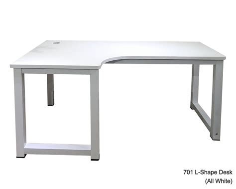 Ofix 701 Desk L-Shape Office Table (White, Maple)