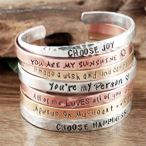 Inspirational Cuff Bracelets Quote Bracelets for Women - Etsy