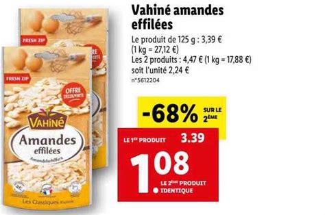 Promo Vahiné Amandes Effilées Chez Lidl Icataloguefr