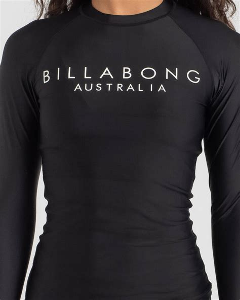 Shop Billabong Serenity Long Sleeve Rash Vest In Black Fast Shipping