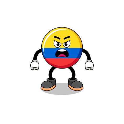 colombia flag cartoon illustration with angry expression 15785958