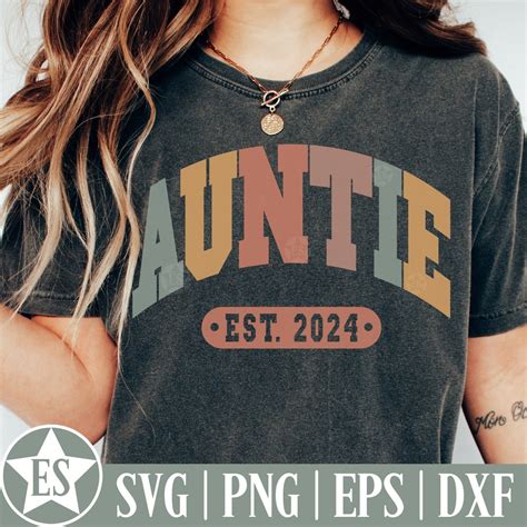 Auntie Est Svg Auntie Est Png Sublimation Design Varsity