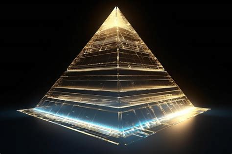 Premium Photo | Futuristic pyramid on a black background