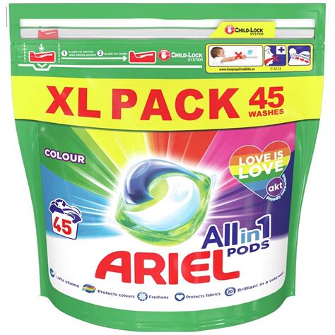 Ariel Colour All In 1 Pods Washing Liquid Capsules 45 Washes Wilko