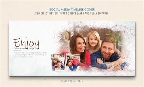 Premium PSD PSD Watercolour Photo Effect Facebook Timeline Cover Template