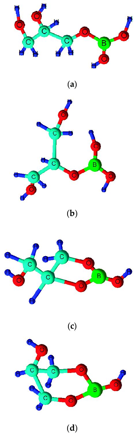 Molecular Structures Of Boric Acid Borate Monoesters Of Glycerol A Download Scientific