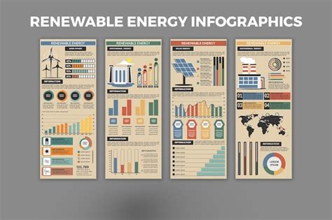 Modelo De Infográfico De Energia Renovável Vetor Premium