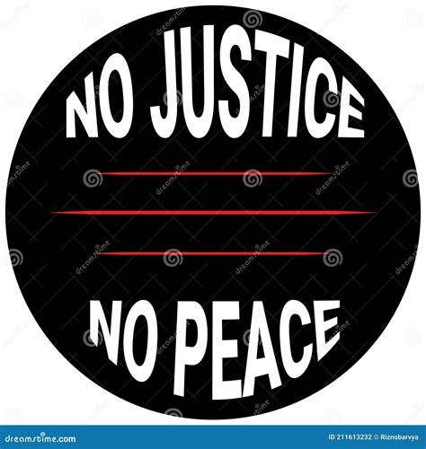 No Justice No Peace The Slogan Of The Protest Typography Lettering Written In A Circle