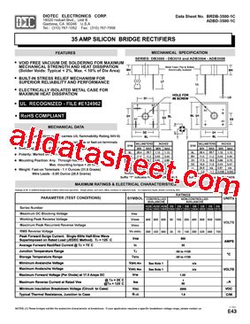 DB3510 Datasheet PDF DIOTEC Electronics Corporation