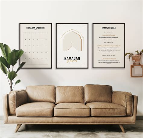 Ramadan Decoration Wall Art Set of 3 Islamic Digital Prints Ramadan ...