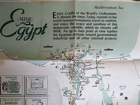 Egypt Cartoon Pictorial Map Cairo Alexandria Nile 1953 Persuasive Cartography 1953 Map